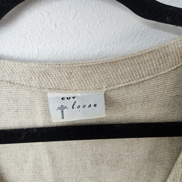 Cut Loose Flax Blend Sleeveless Beige Button-Down Maxi Dress Small Lagenlook - Picture 4 of 6